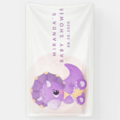 Cute Paarse Dinosaur Girl Baby shower Spandoek (Verticaal)