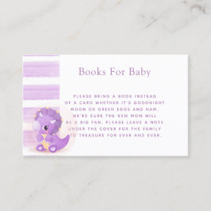 Cute Paarse Dinosaur Girl Books for Baby Visitekaartje