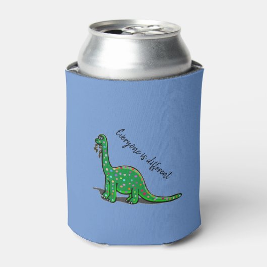 Cute Paarse Dinosaur Koelbox Blikjeskoeler (Blikje Voorkant)