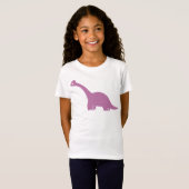 Cute Paarse Dinosaur T-shirt (Voorkant volledig)
