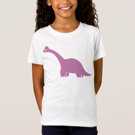 Cute Paarse Dinosaur T-shirt (Voorkant)