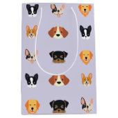 Cute Paarse Dog Birthday Party Medium Cadeauzakje (Voorkant)