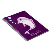 Cute Paarse Dolphin Personalized Notitieboek (Rechterzijde)