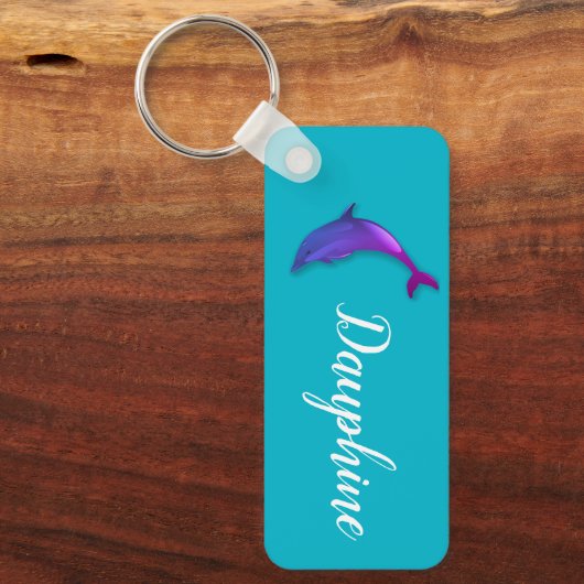Cute paarse dolphin - voeg naam toe sleutelhanger (Voorkant)