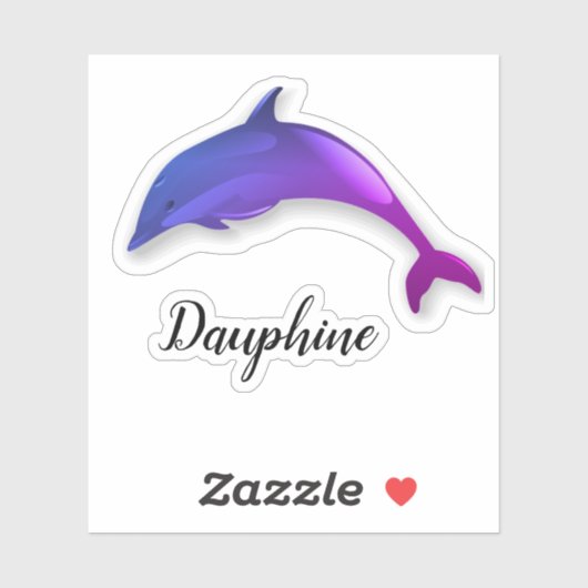 Cute paarse dolphin - voeg naam toe sticker (Vel)