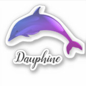 Cute paarse dolphin - voeg naam toe sticker (Voorkant)