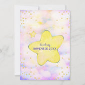 Cute Paarse Dragon Baby shower Invitation Kaart (Achterkant)