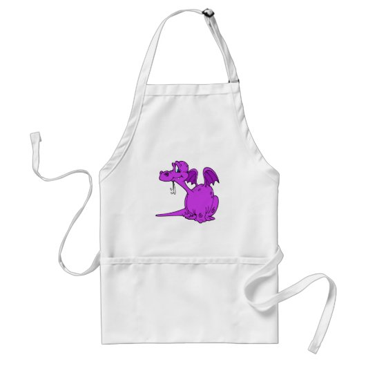 Cute Paarse Dragon Baby Standaard Schort (Voorkant)