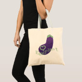 Cute Paarse Eggplant Tote Bag (Voorkant (product))
