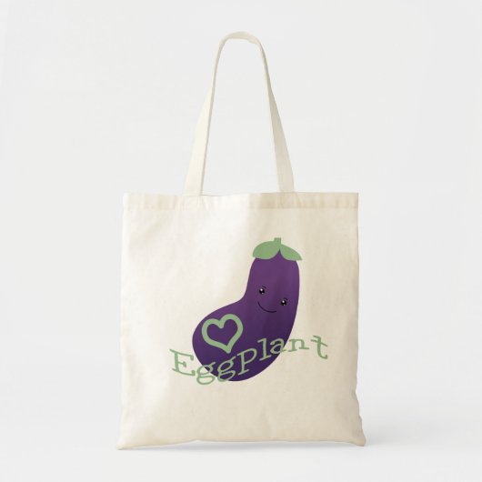 Cute Paarse Eggplant Tote Bag (Voorkant)