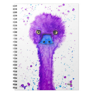 Cute paarse emu notitieboek
