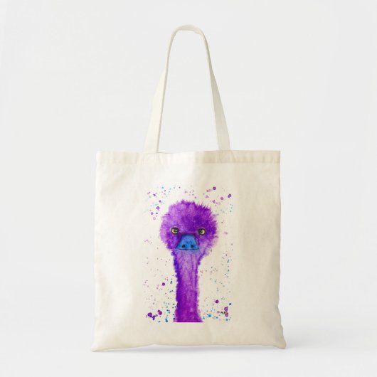 Cute paarse emu tote bag (Voorkant)