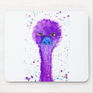Cute paarse emu waterverf animal whimsical muismat
