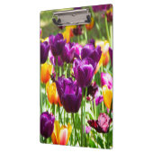 Cute paarse en gele tulpen klembord (Links)