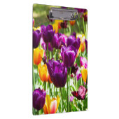 Cute paarse en gele tulpen klembord (Rechts)