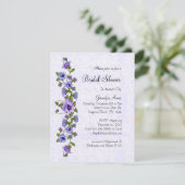 Cute Paarse Floral Vrijgezellenfeest Invite Kaart (Staand voorkant)