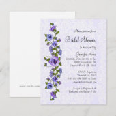 Cute Paarse Floral Vrijgezellenfeest Invite Kaart (Voorkant / Achterkant)