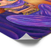 Cute Paarse Genie Girl Doll Magic Bottle Big Eyes Poster (Hoek)