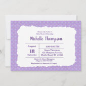 Cute Paarse Giraffe Baby shower Uitnodiging (Achterkant)