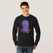 Cute Paarse glimlach octopus T-shirt (Voorkant volledig)