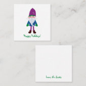 Cute Paarse Gnome Prettige feestdagen Mini Kerstmi Notitiekaartje (Voorkant / Achterkant)