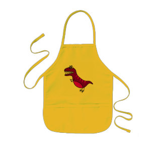 Cute paarse grappige, boze dinosaurus kind's prooi kinder schort