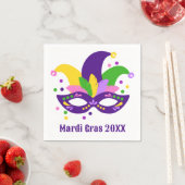 Cute Paarse Groene Gouden Mardi Gras Masker  Servet (Insitu)