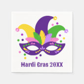 Cute Paarse Groene Gouden Mardi Gras Masker  Servet (Voorkant)
