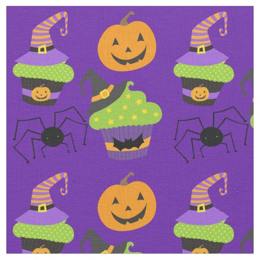 Cute Paarse Halloween Stof (Close Up)