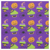 Cute Paarse Halloween Stof (Swatch)