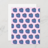 Cute Paarse Hart Cake Patroon Feestdagenkaart (Voorkant / Achterkant)