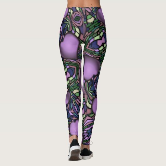 Cute Paarse Heart Leggings (Achterkant)