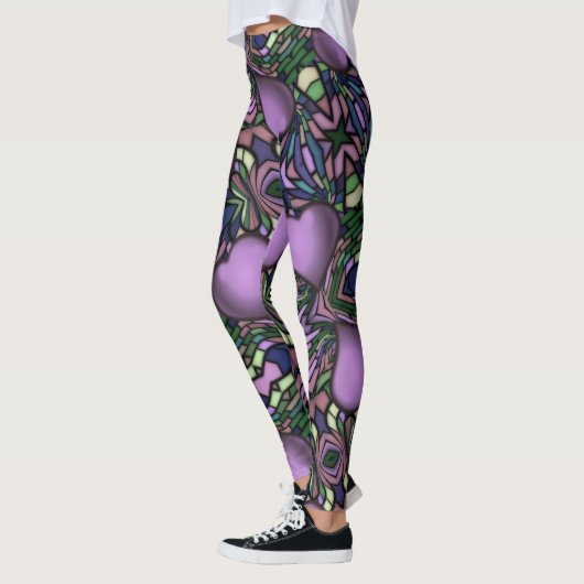 Cute Paarse Heart Leggings (Links)