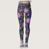 Cute Paarse Heart Leggings (Voorkant)