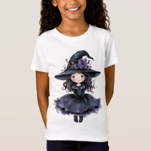 Cute Paarse Heksen Meisjes Kinderen Halloween T-Sh T-shirt