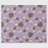 Cute Paarse Hippo Cadeaupapier (Vlak)