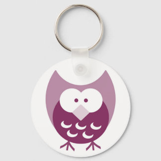 Cute Paarse Hootie Sleutelhanger