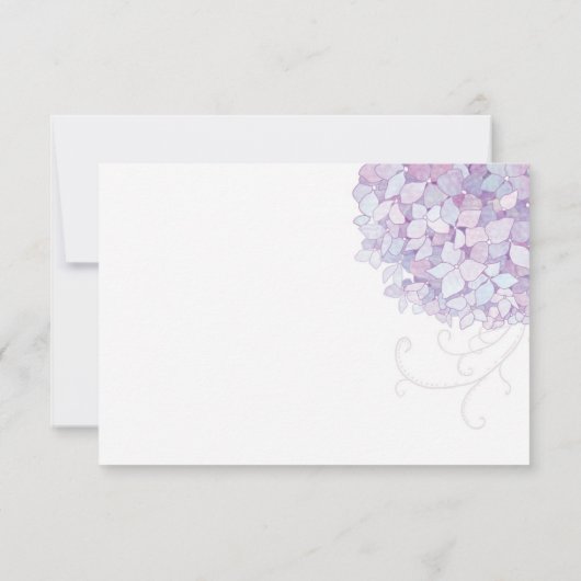 Cute Paarse Hydrangea Bloom Wedding RSVP (Achterkant)