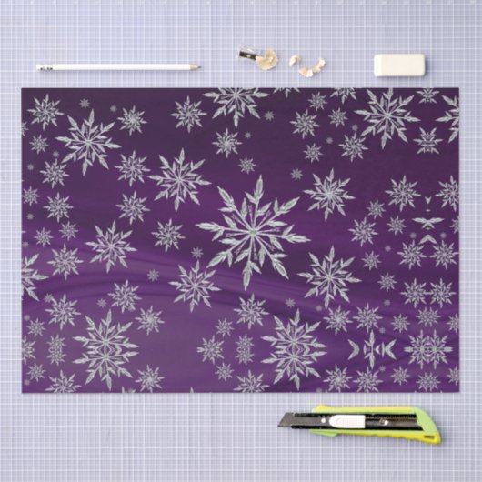 Cute Paarse Ice Crystal Snowflakes kerst  Tissuepapier (Craft)