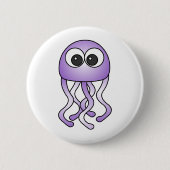 Cute Paarse Kawaii Jellyfish Button (Voorkant)