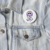 Cute Paarse Kawaii Jellyfish Button (In situ)