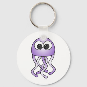 Cute Paarse Kawaii Jellyfish Sleutelhanger