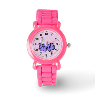 Cute Paarse Kitty Cat Nap Wrist Watch Horloge