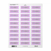 Cute Paarse Konijn Baby Shower Etiket (Full Sheet)