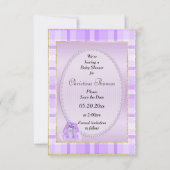 Cute Paarse Konijn Save The Date Baby Shower (Achterkant)