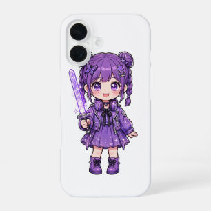 Cute Paarse KPop Demonenjager T-Shirt - Kawaii Ani iPhone 16 Hoesje