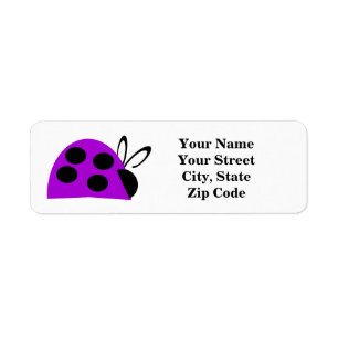 Cute Paarse Ladybug Etiket