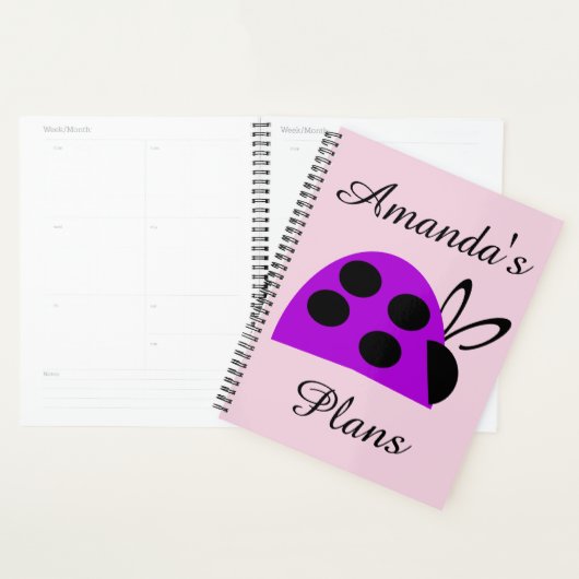 Cute Paarse Ladybug Planner (Display)