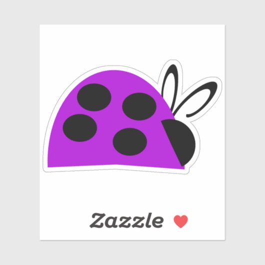 Cute Paarse Ladybug Sticker (Vel)