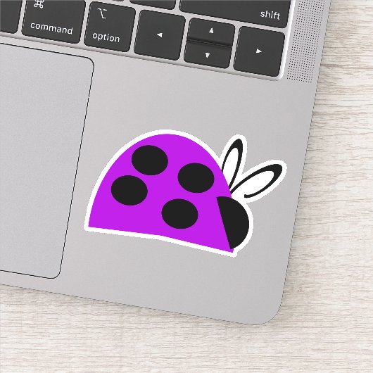 Cute Paarse Ladybug Sticker (Detail)